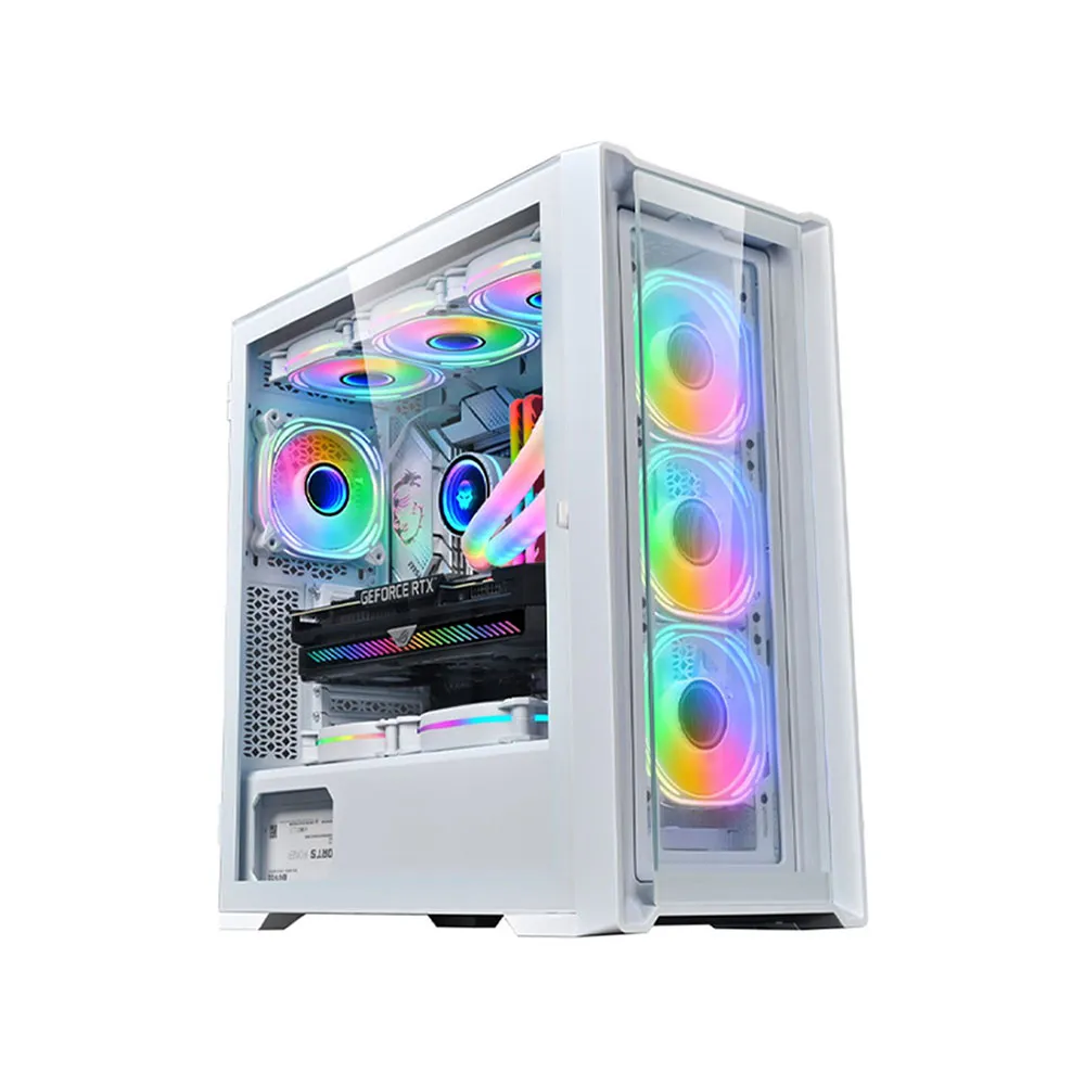 WJCOOLMAN Wanjia 360 Front Mesh +4 RGB Fnas, E-ATX/ATX/M-ATX/MINI-ITX, S360 Radiator, Silent - White 