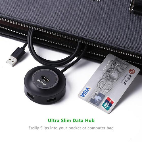 Ugreen 20270 USB 2.0 Hub 4 Ports black for Your PC, Cell Phones, eReaders, Tablets (Black)