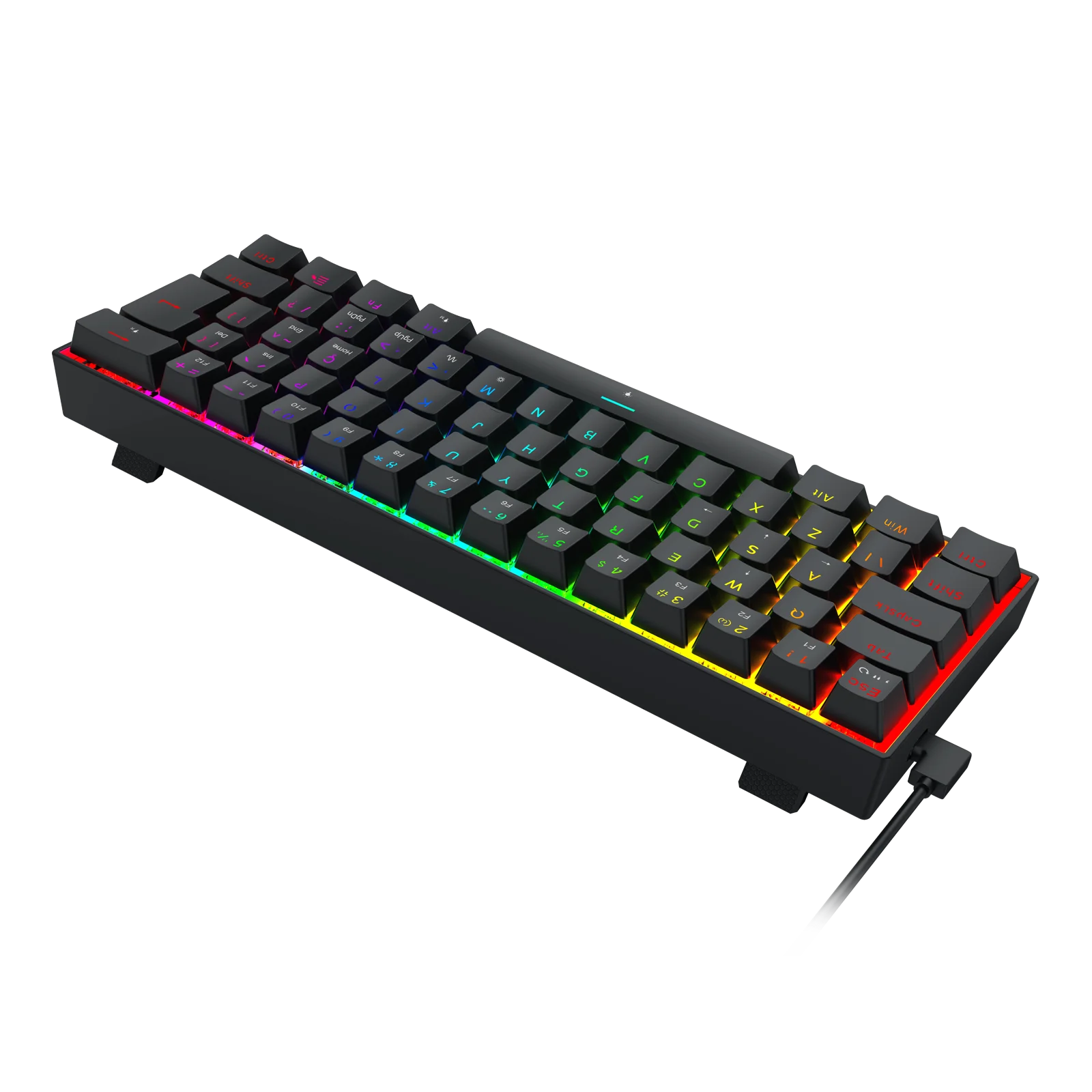 Redragon K617 8K REPORT RATE HE Rapid Trigger Gaming Keyboard, 60% 61 Keys Wired Mechanical Keyboard w/Hyper-Fast Actuation, Dedicated Hall Effect Magnetic Switch, Actuation Point Adjustable, Essential Black