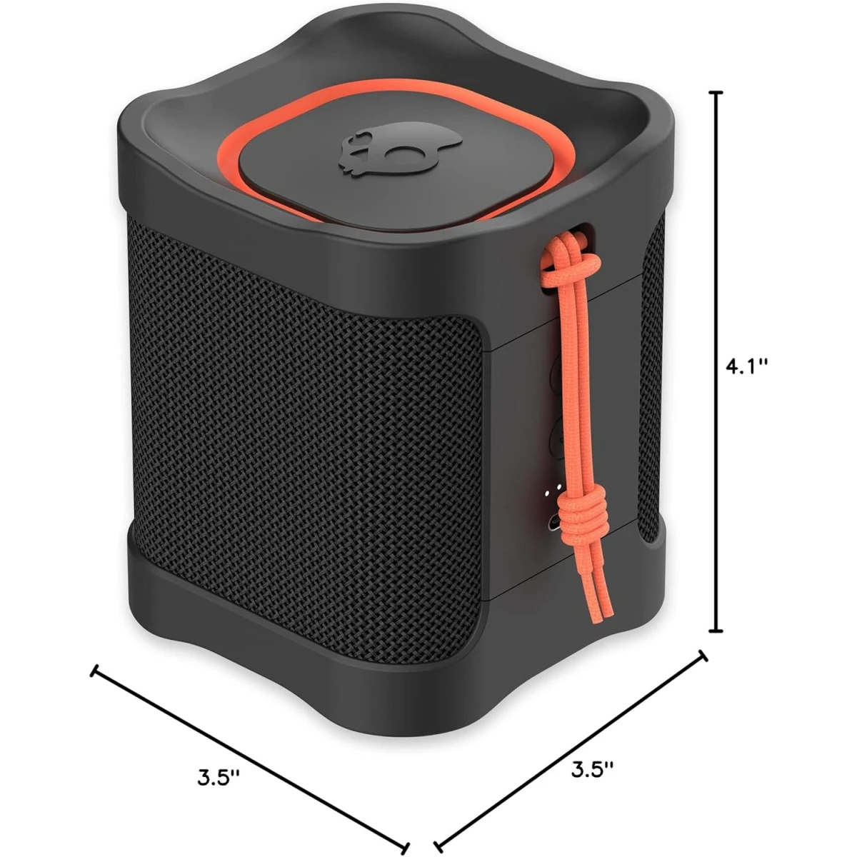 Skullcandy Terrain Mini Wireless Bluetooth Speaker - IPX7 Waterproof Portable with Dual Custom Passive Radiators, 14 Hour Battery, Nylon Wrist Wrap, & True Stereo - Black