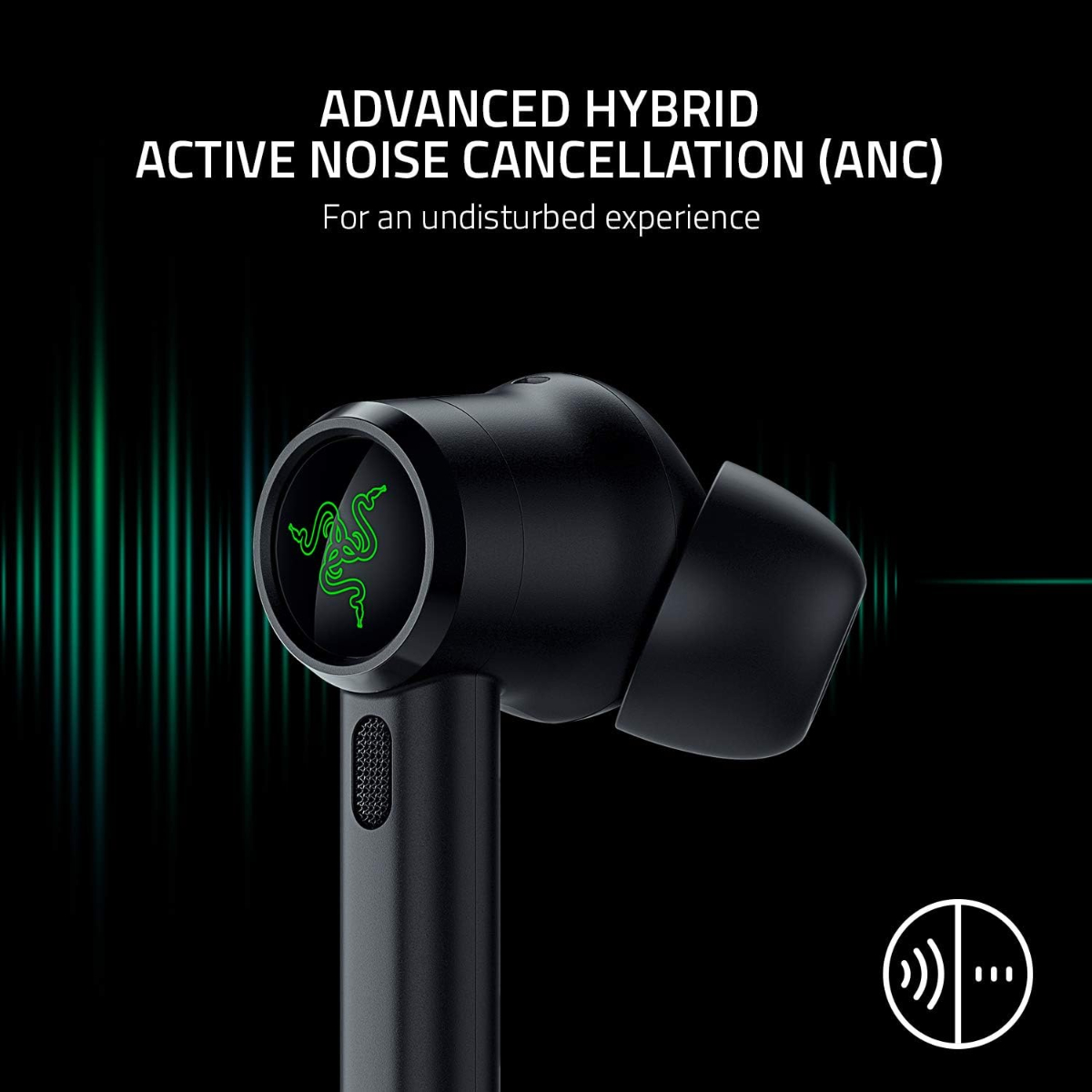 Razer Hammerhead True Wireless Pro Bluetooth Gaming Earbuds (2020 Model): THX Certified - Advanced Hybrid Active Noise Cancellation - 60ms Low-Latency - Touch Enabled - <20 Hr Battery Life - Black