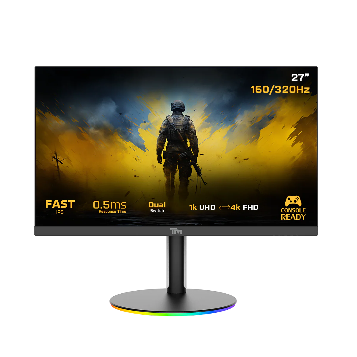 Twisted minds Dual Switch Gaming Monitor TMDX27B 27" FHD, 160/320Hz, MPRT 0.5ms, HDMI 2.1, Fast IPS (Support PS5) - Black 