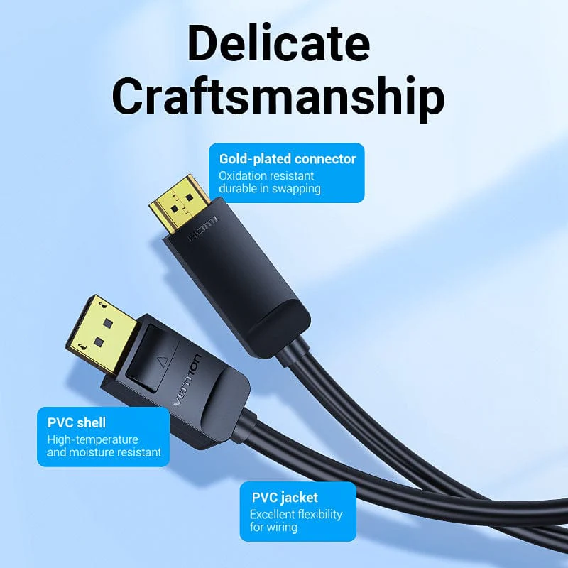Vention 4K DisplayPort to HDMI Cable Black 2M