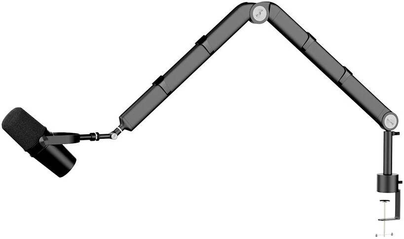 Twisted Minds TM-N201-SP Neo I Series Microphone Arm Stand, 360° Rotation, Dual Adjustable Arms (30cm+30cm), 2kg Capacity, 3/8” & 5/8” Compatible, Desk Mount with Cable Management – Black hover