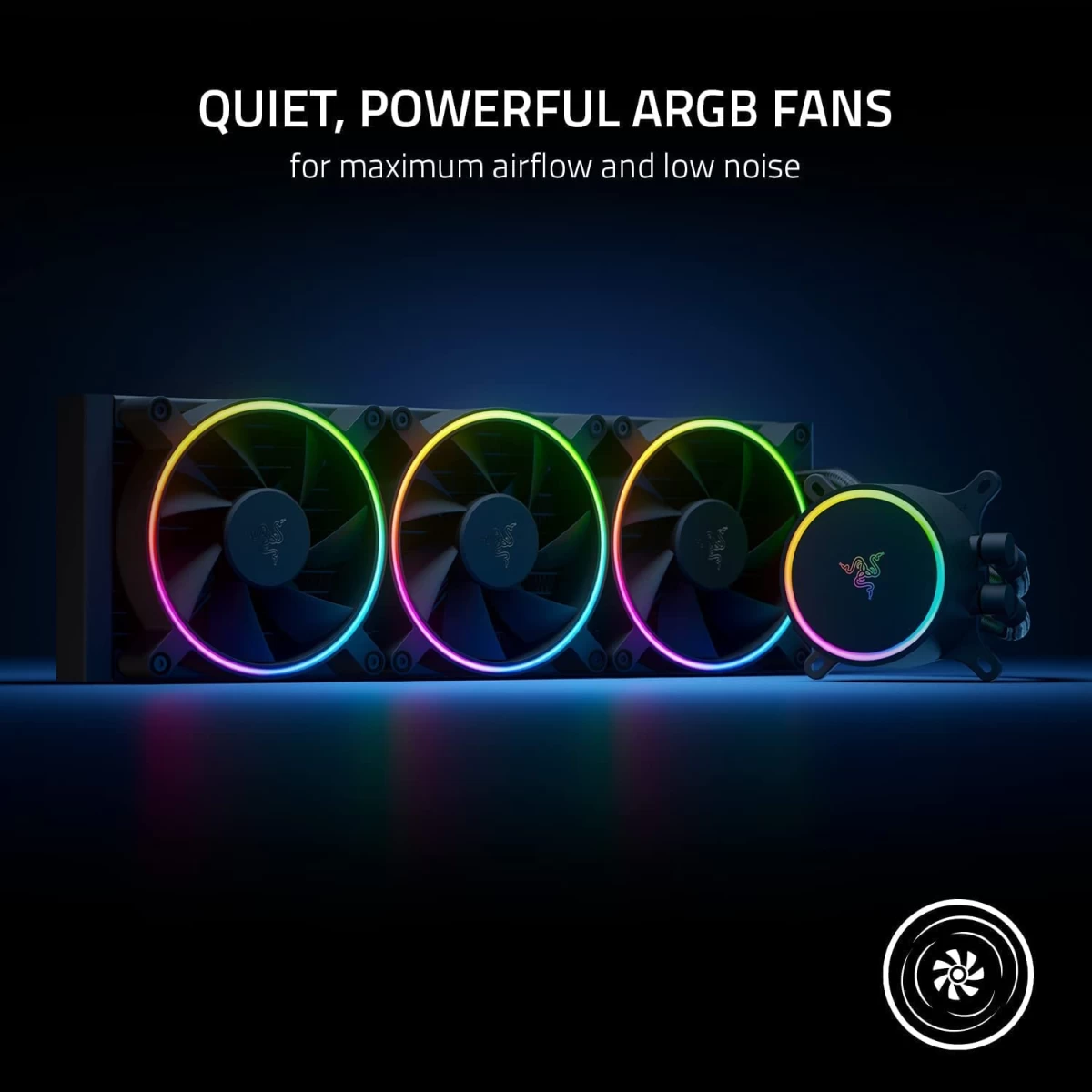 Razer Hanbo Chroma 360mm All-In-One Liquid Cooler aRGB Pump Cap Quiet Powerful aRGB Fans Silent PWM Fan RGB Chroma