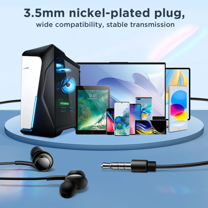 JOYROOM JR-EW02 Wired Series In-Ear Wired Earbuds-Black
