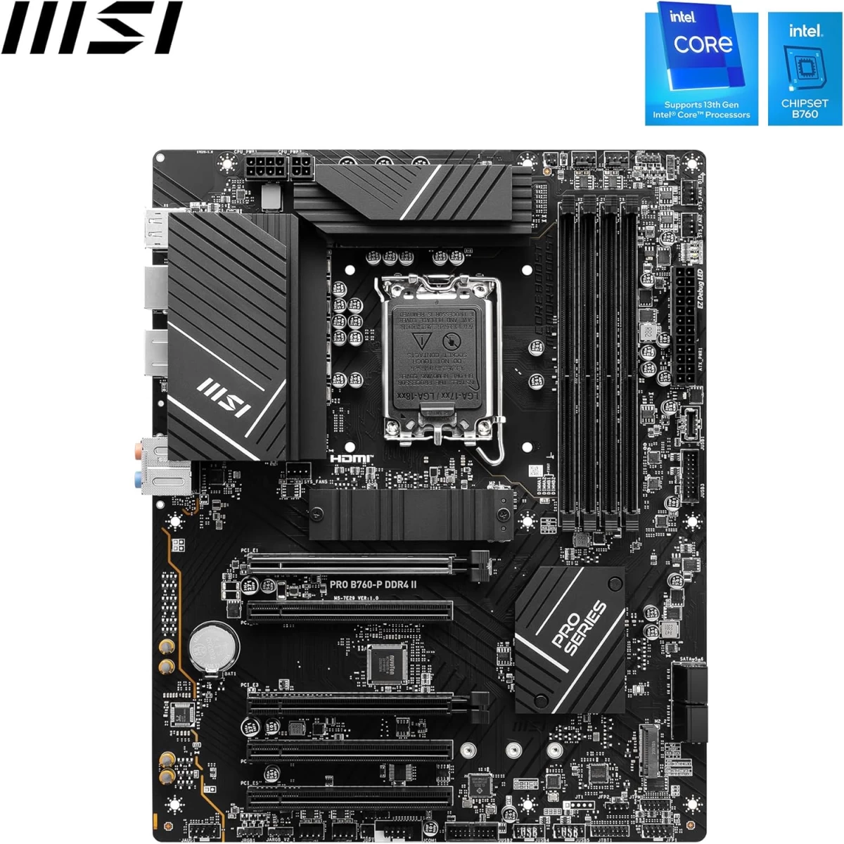 MSI PRO B760-P II DDR4 Intel 13th Gen Motherboard PCIe 4.0 DDR4 2xM.2 PCIe 4.0 Mainboard