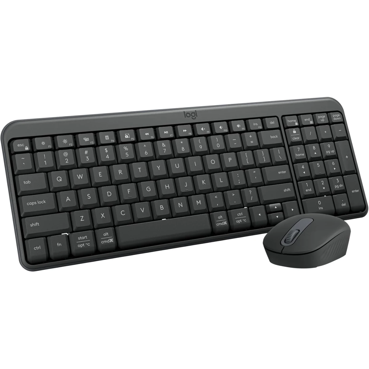 Logitech MK250 Bluetooth Mouse & Keyboard Combo Compact Wireless Keyboard, Ambidextrous Mouse, Durable Build - Windows/MacOS Arabic / English Layout - Graphite