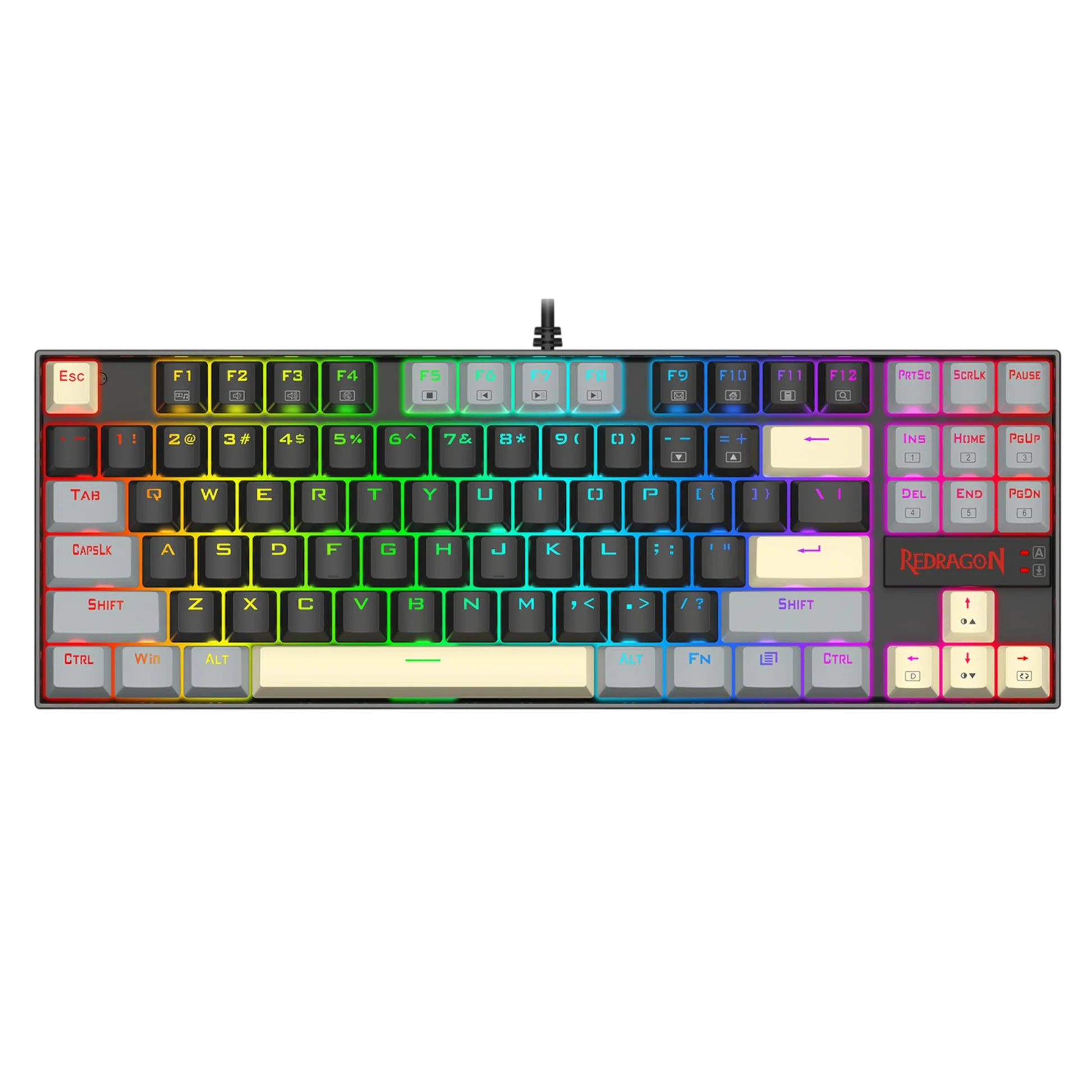 Redragon K552 LGY-R KUMARA edition,Wired Rainbow Mechanical Gaming Keyboard with High-precision machinery manufacture, Double injection keycaps - Red Switch