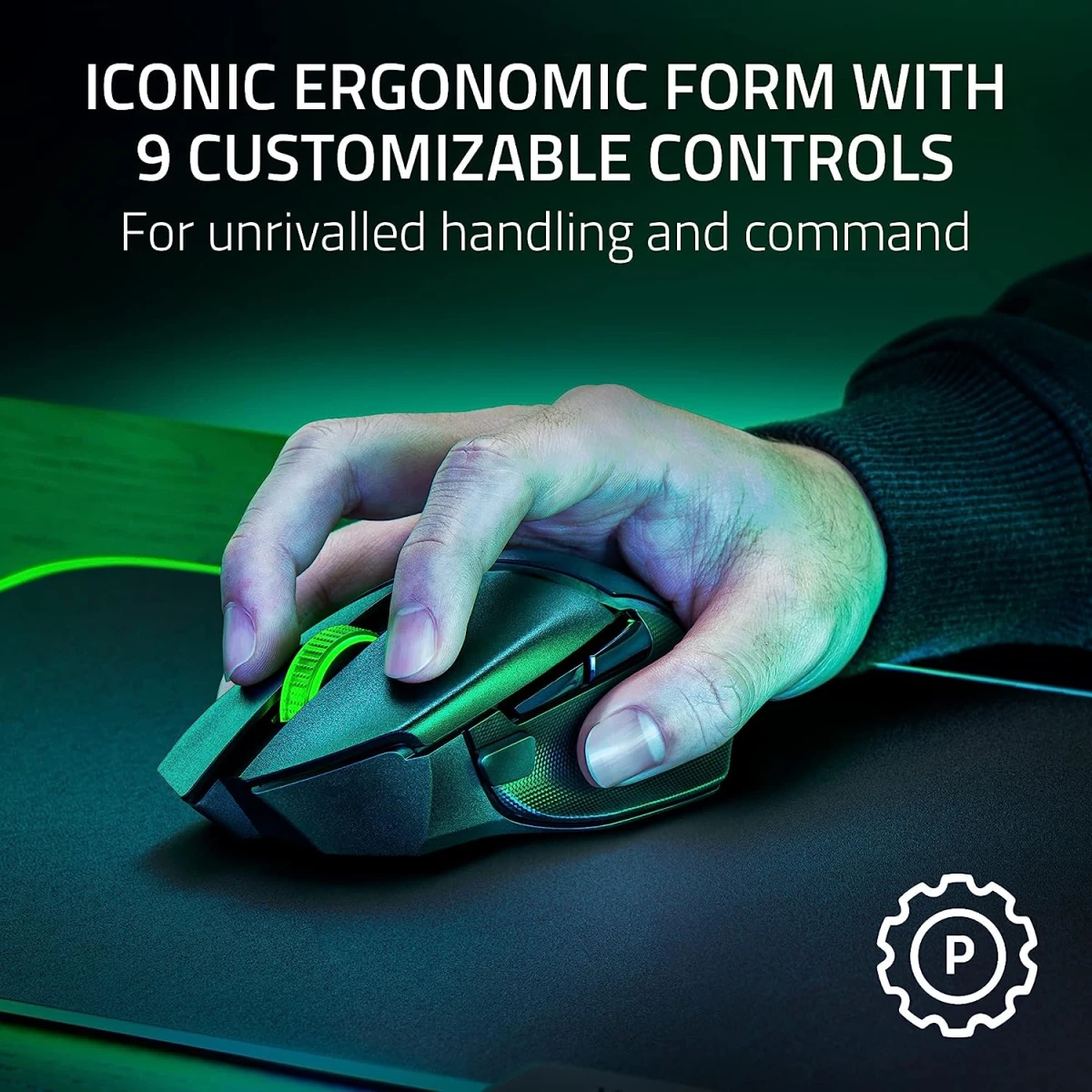 Razer Basilisk V3 X Wireless HyperSpeed 5G Advanced 18K Optical Sensor Customizable Wireless Iconic Ergonomic Form with 9 Customisable Controls Chroma