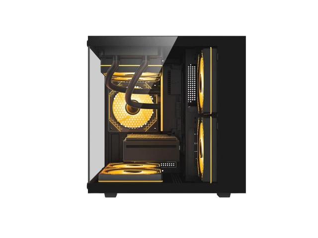 CENTURY STAR GAMING CASE | Supports MATX, ITX | Compact Cube Cabinet with 3X Pre-Installed RGB Fans -Black