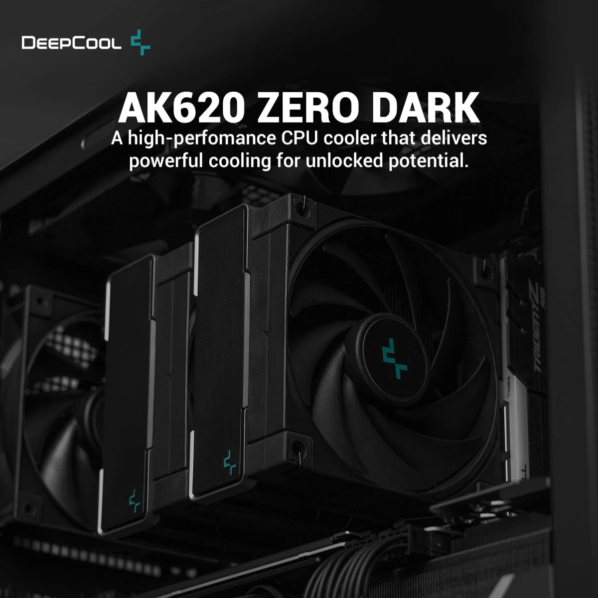 DeepCool AK620 Zero Dark CPU Air Cooler Mighty 260w TDP 6 Copper Heat Pipes Dual-Tower CPU Cooler w/ 2x120mm Fans