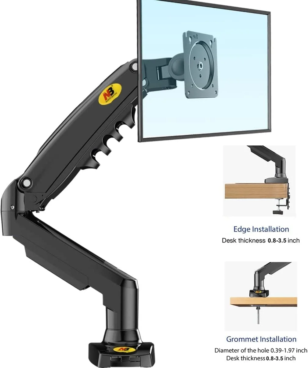 NB North Bayou F80 Monitor Arm with Gas Spring for 17-30”Monitors