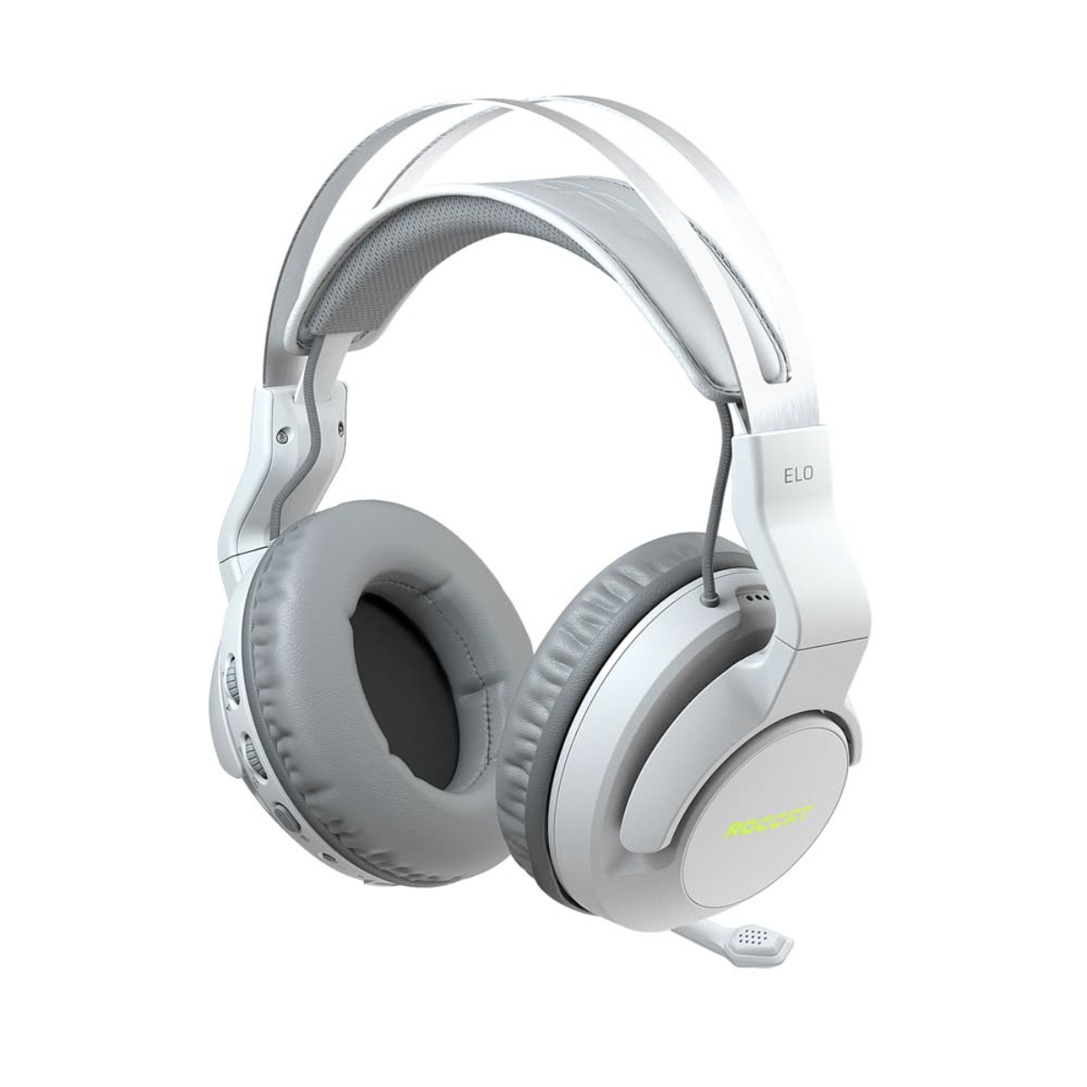 ROCCAT Elo 7.1 Air PC Wireless Gaming Headset, Surround Sound Headphones with Detachable Noise Cancelling Microphone, 50mm Drivers, 24 Hr Battery Life, RGB Lighting,White