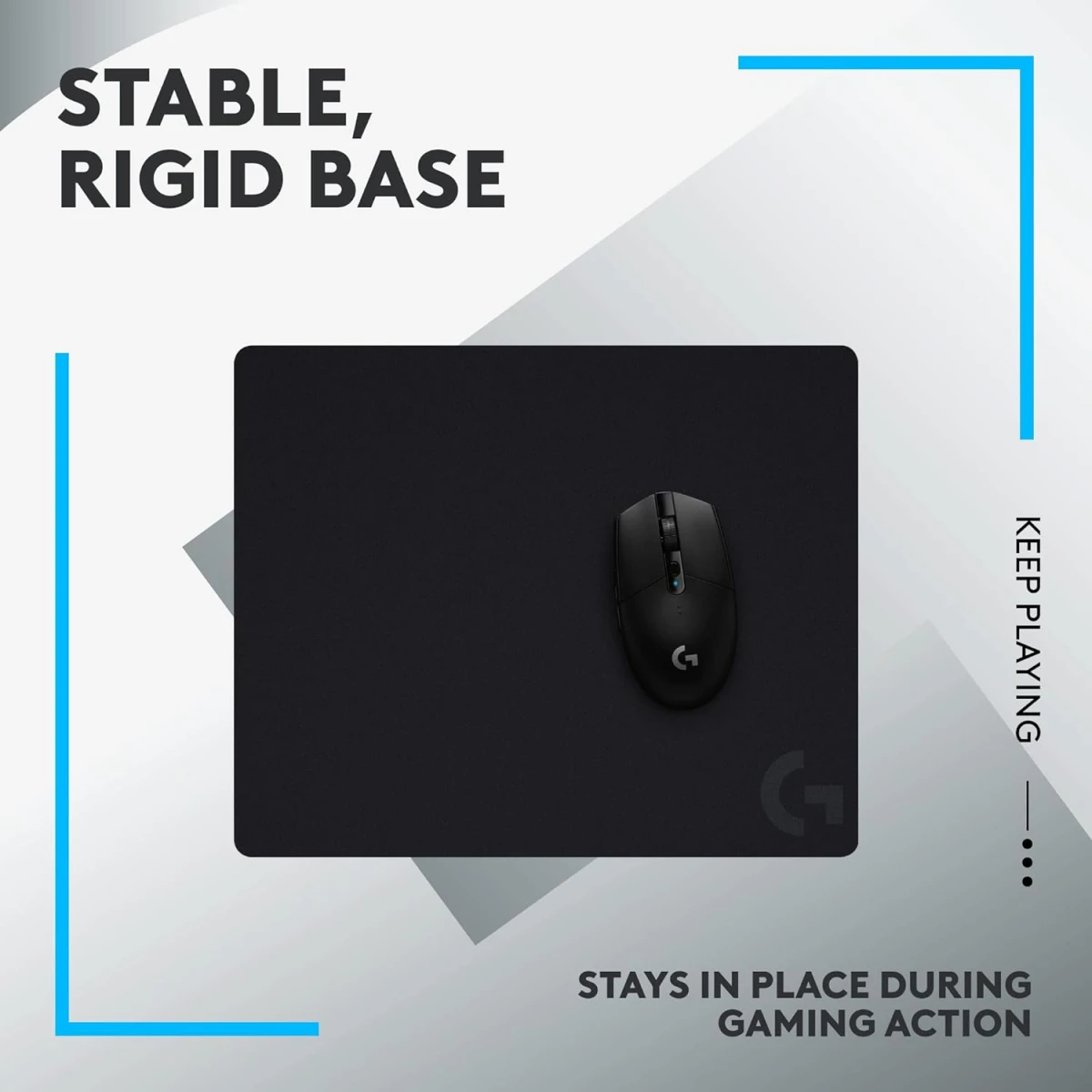 Logitech G440 Hard Gaming Mouse Pad 3mm Optimized For Gaming Sensors Moderate Surface Friction Non-Slip Mouse Mat - Black