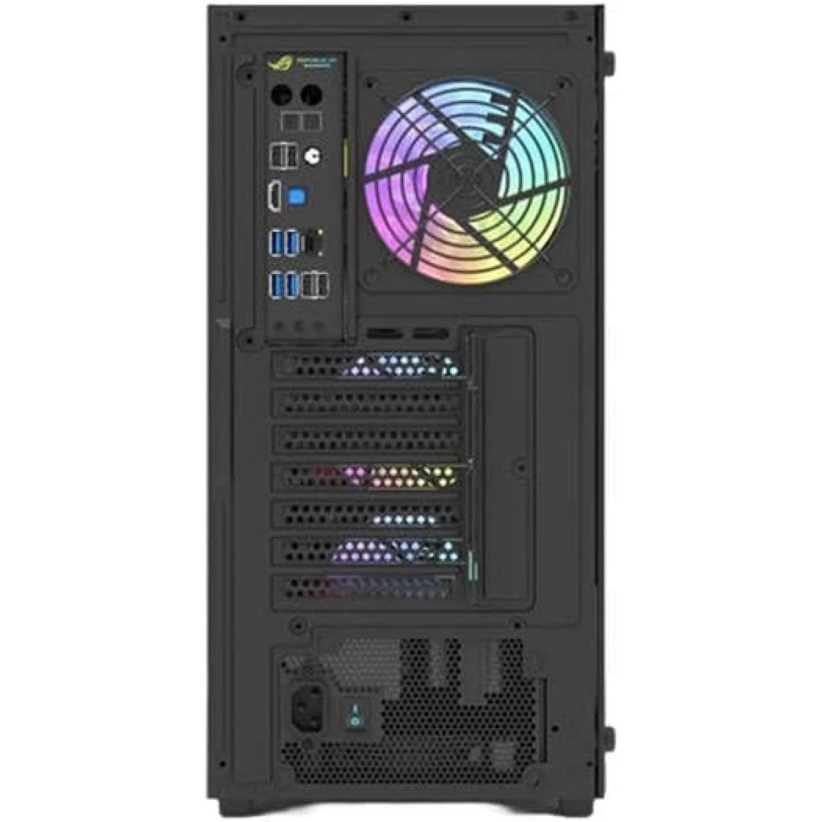 DarkFlash DK260 Air Mesh Mid-Tower Computer Case ATX/M-ATX/ITX, 4x pre-installed ARGB Fans, Up to 360mm Radiator & 6x Fans Support, Steel + Tempered Glass Materials - Black