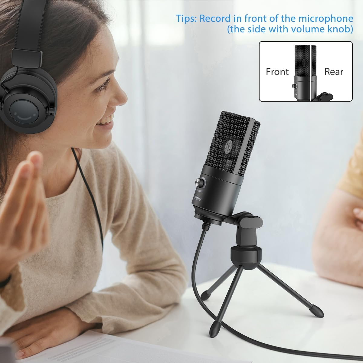 FIFINE USB Microphone, Metal Condenser Recording Microphone for MAC OS, Windows, Cardioid Laptop Mic for Recording Vocals, Voice Overs, Streaming, Meeting and YouTube Videos