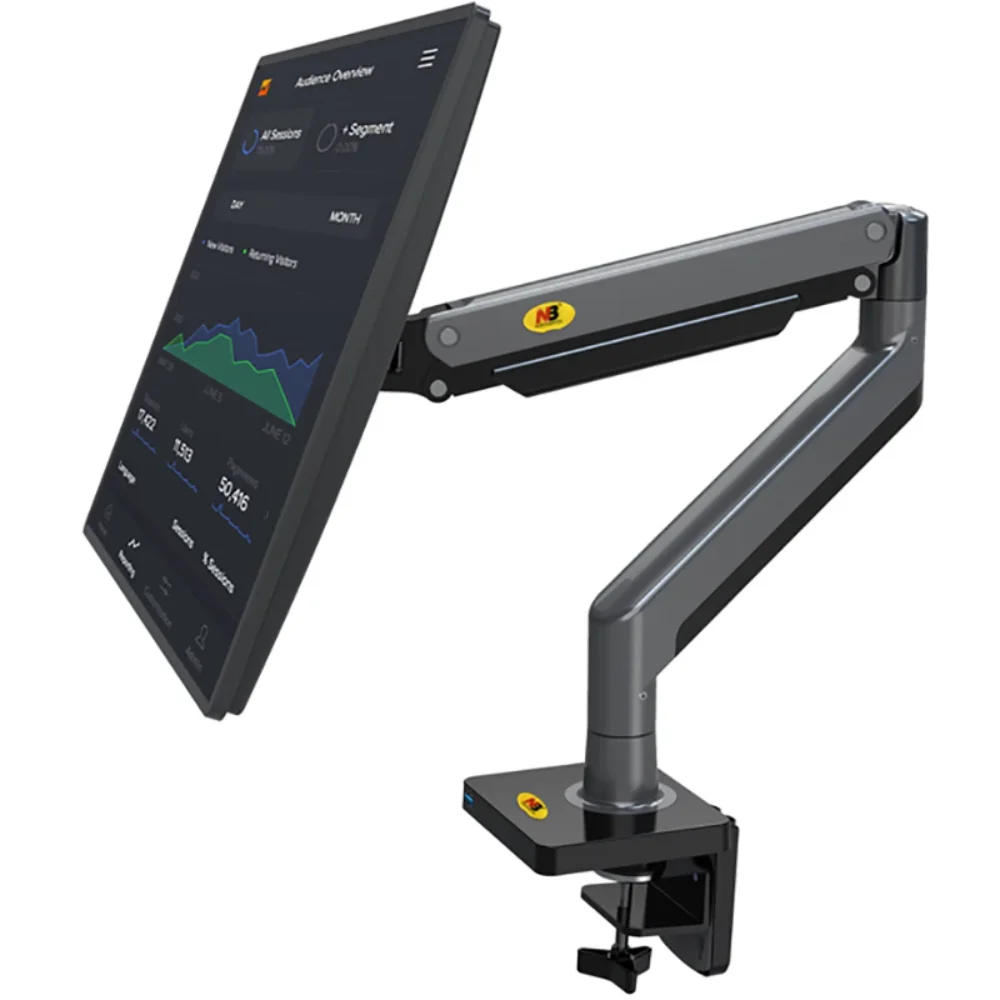 NB G40 Gas Spring Arm 22-40 inch Screen Desktop Monitor Holder 360 Rotate 2-15kgs Monitor Mount Arm with USB 3.0 Port