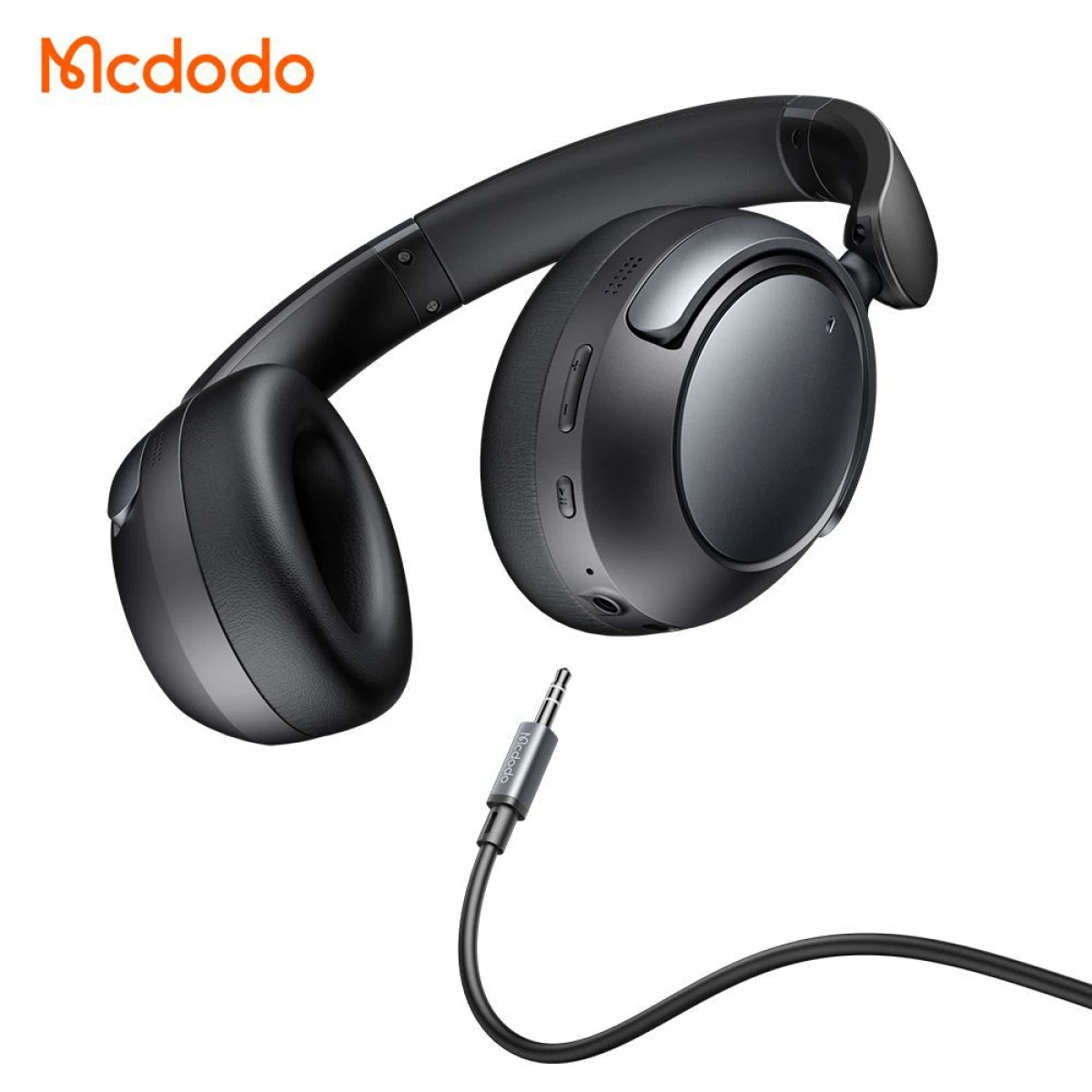 Mcdodo HP-1400 Bluetooth 5.3 Active Noise Cancelling Headphones up to 70H Playtime, With Long ANC 35H, 40mm Dynamic Drivers - Black
