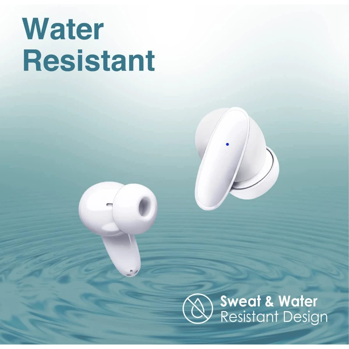 Promate True Wireless Earbuds Bluetooth v5.1 w/ Mic IPX5 Water Resistance 20H Playback Time - White