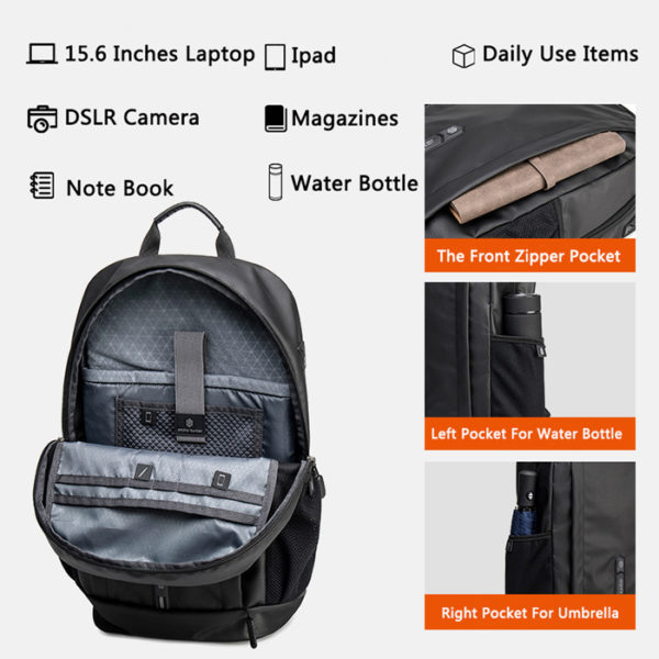 ARCTIC HUNTER 15.6 Inch 2023 New Casual Sport Backpack Waterproof Laptop Backpack  -  (Black)