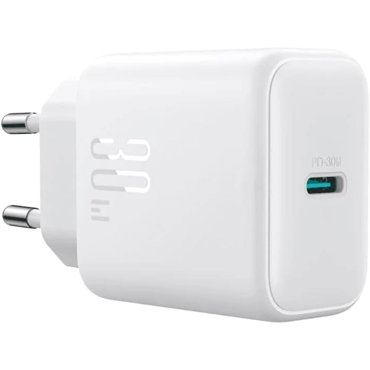 Joyroom JR-TCF24 Charger 30W PD Fast Charging USB Type C- Compatible with iPhone, Samsung, Huawei, and USB-C devices - White