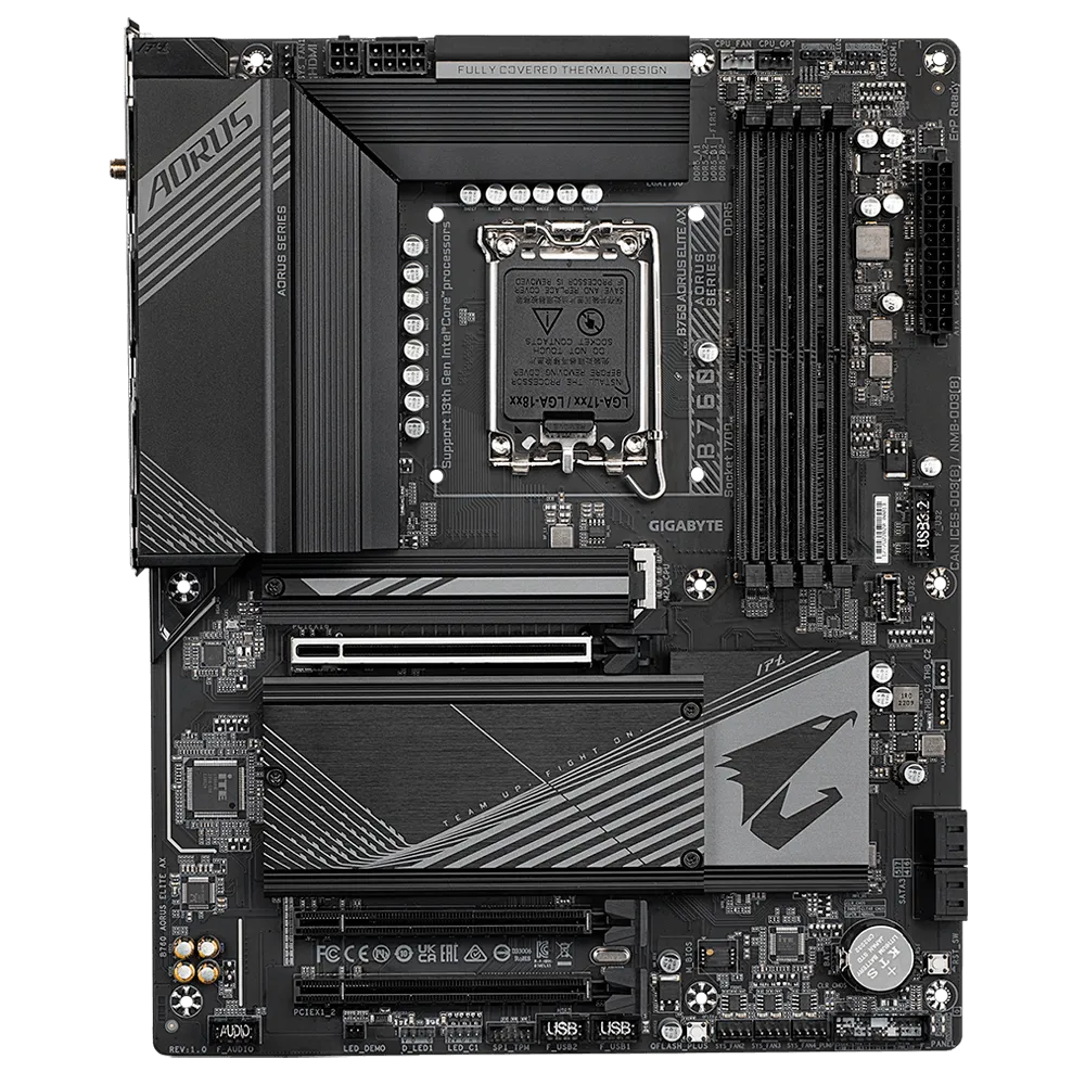 GIGABYTE B760 AORUS ELITE, Intel 13th 12th Series, LGA 1700/DDR4/PCIe 4.0/3xM.2 - ATX Gaming MotherBoard