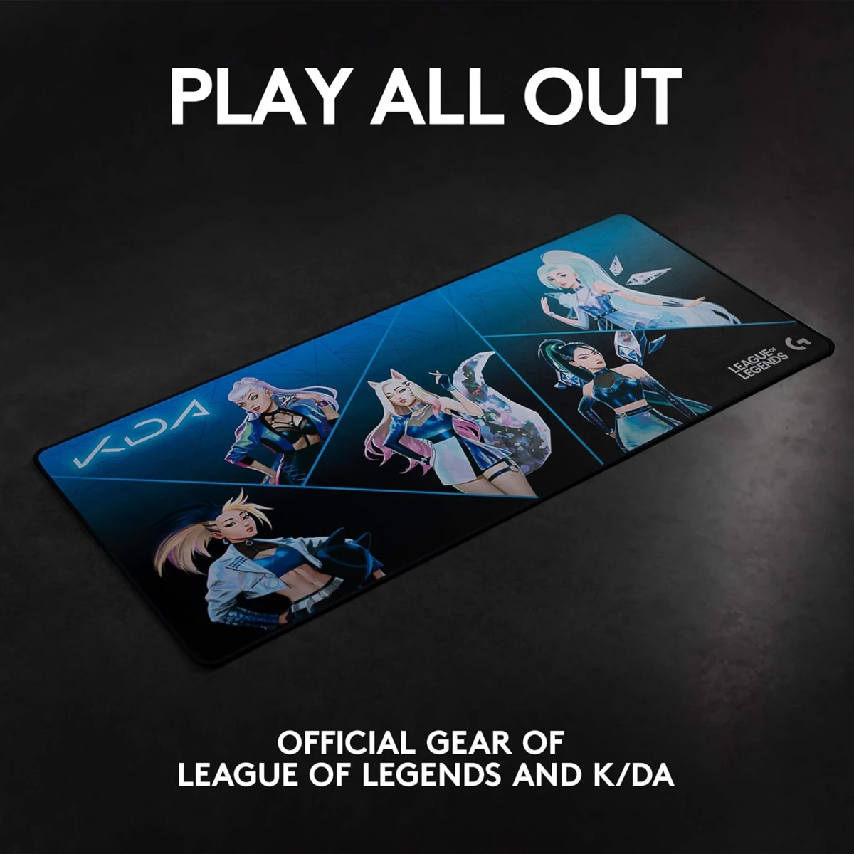 Logitech G840 XL Cloth Mouse Pad Thin Pad Stable Rubber Base Performance-Tuned Moderate surface Friction Durable Tube For Transport - K/DA Edition