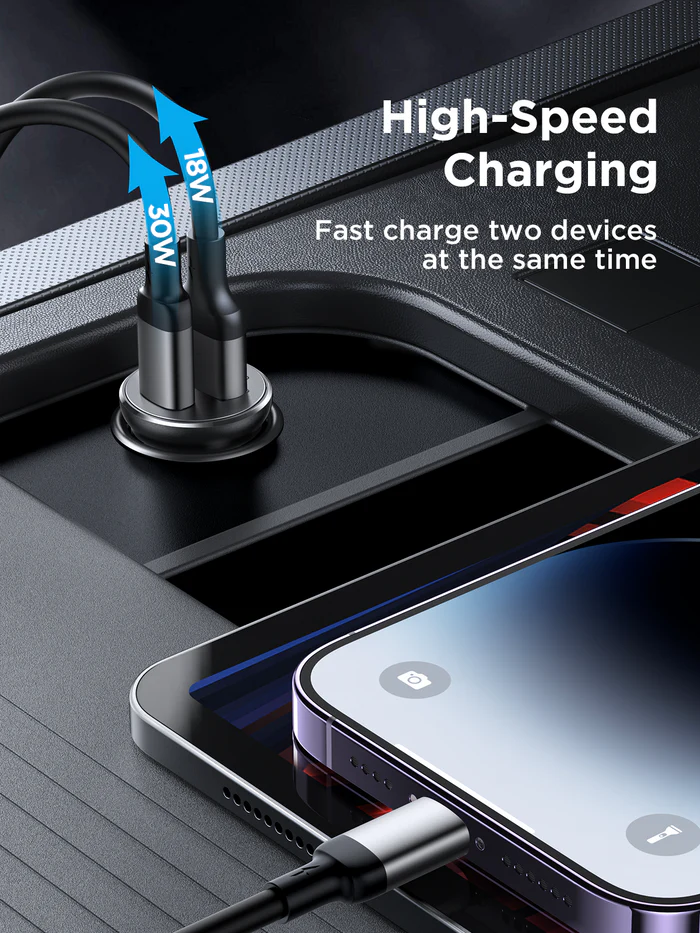 JOYROOM JR-CCN05 30W QC3.0+PD mini Metal Car Charger