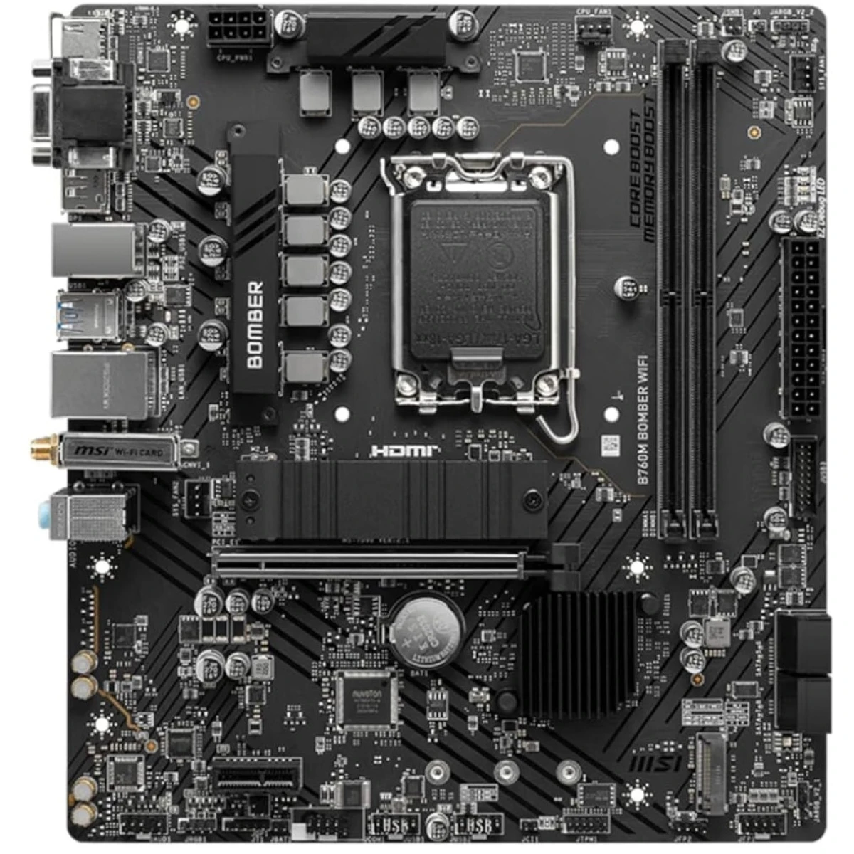 MSI B760M BOMBER WIFI DDR5 Intel 14th/13th Gen Motherboard PCIe 4.0 DDR5 2xM.2 Gen4 x4 PCIe 4.0 Mainboard