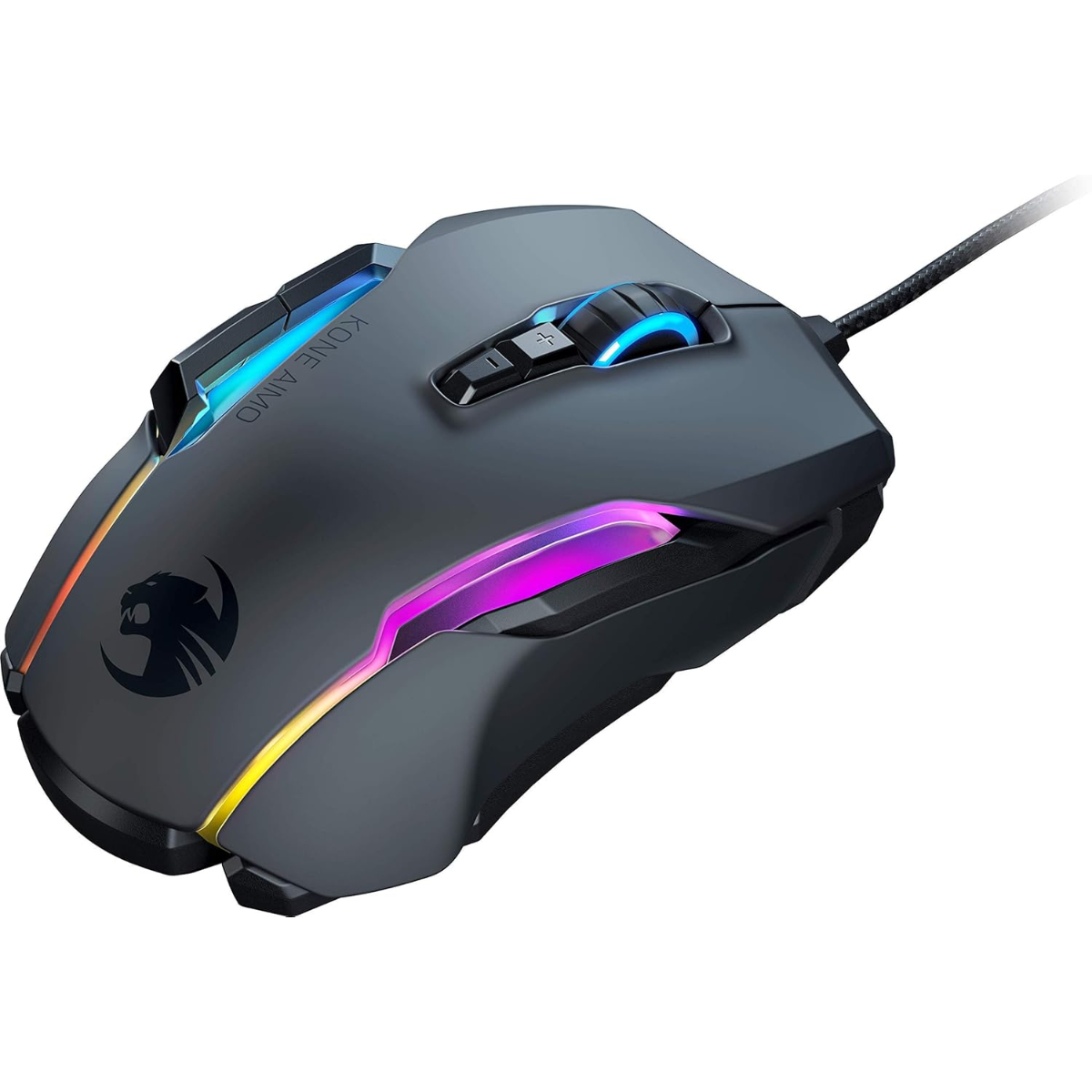 Roccat Kone AIMO Gaming Mouse (High Precision, Optical Owl-Eye Sensor (100 to 16.000 DPI), RGB Aimo LED Illumination, 23 Programmable Keys, Designed in Germany) Black