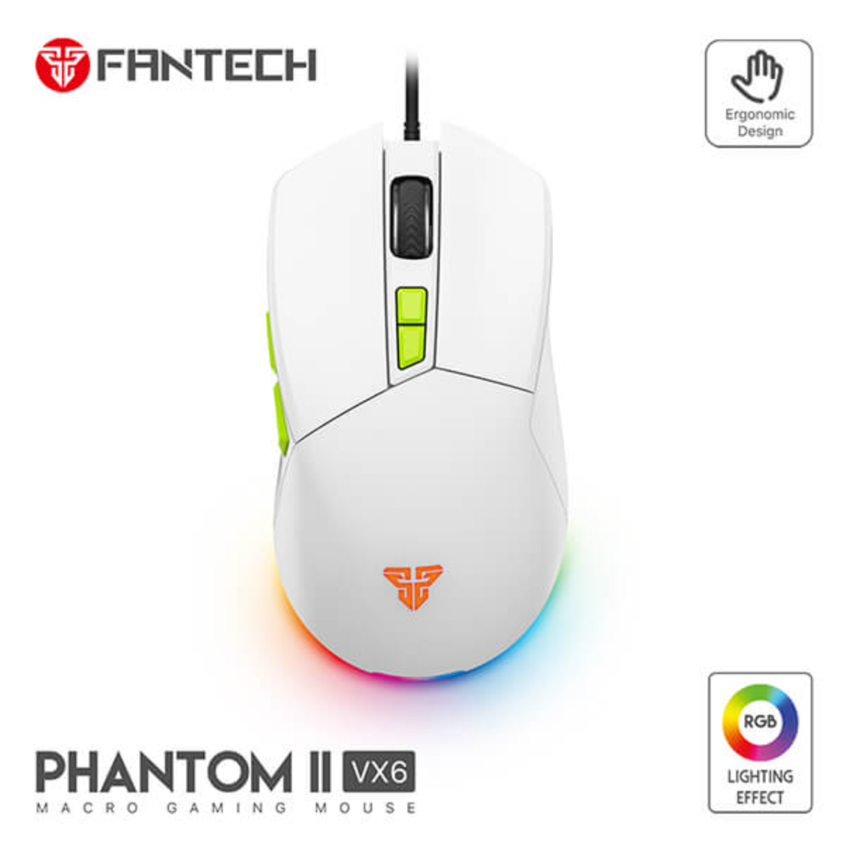 FANTECH Phantom II VX6 Gaming Mouse - White