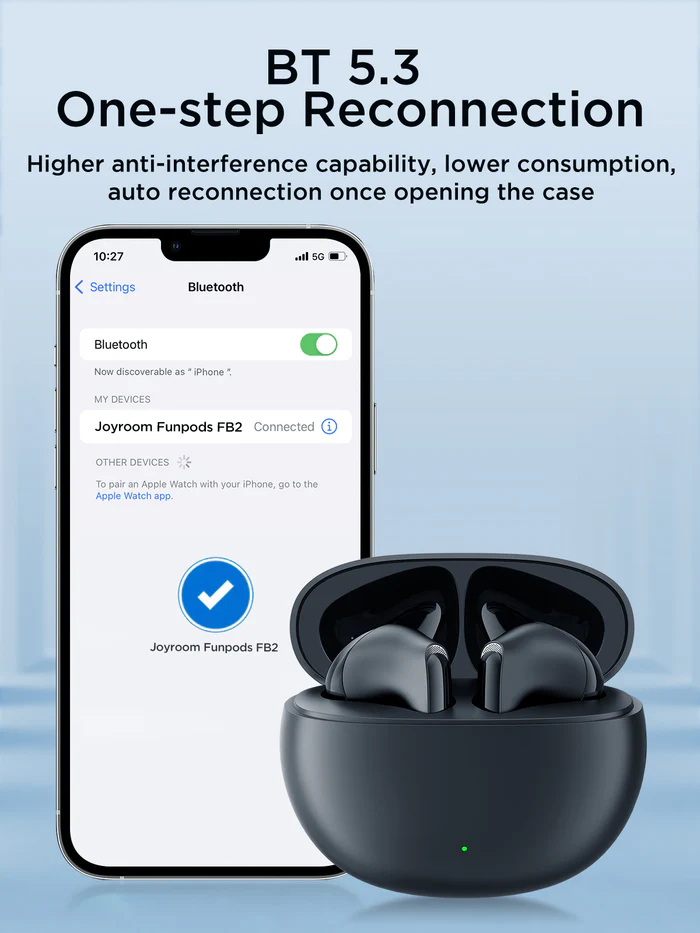 JOYROOM Funpods Series JR-FB2 True Wireless Earbuds DNC Noise Detection Call Experience Clear Bluetooth v5.3-Black