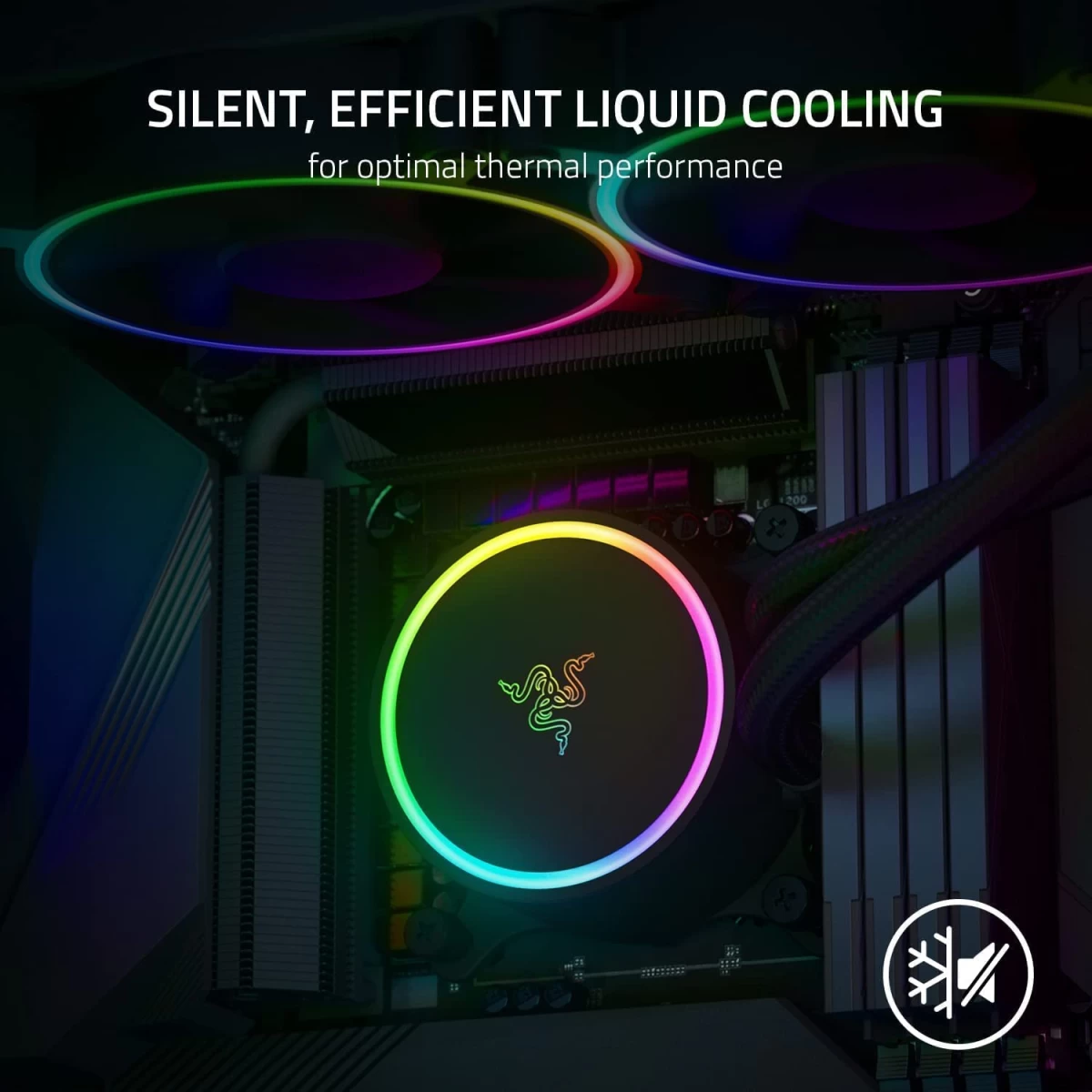 Razer Hanbo Chroma 360mm All-In-One Liquid Cooler aRGB Pump Cap Quiet Powerful aRGB Fans Silent PWM Fan RGB Chroma