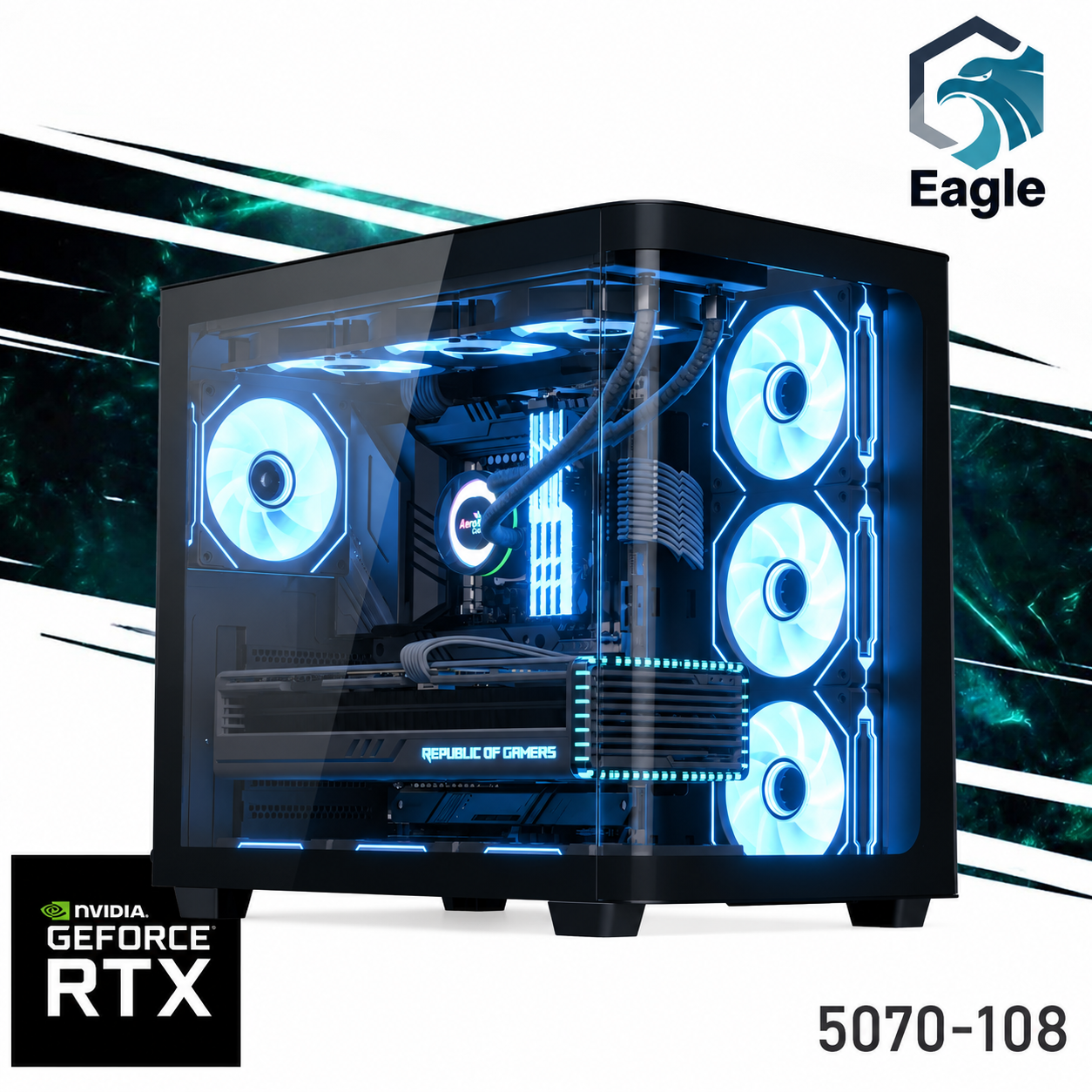 EC Power 5070-108 Gaming PC NEW 14Gen Intel I7 20-Cores w/ Nvidia RTX 5070 12GB DDR7 w/ Advanced Air Cooler
