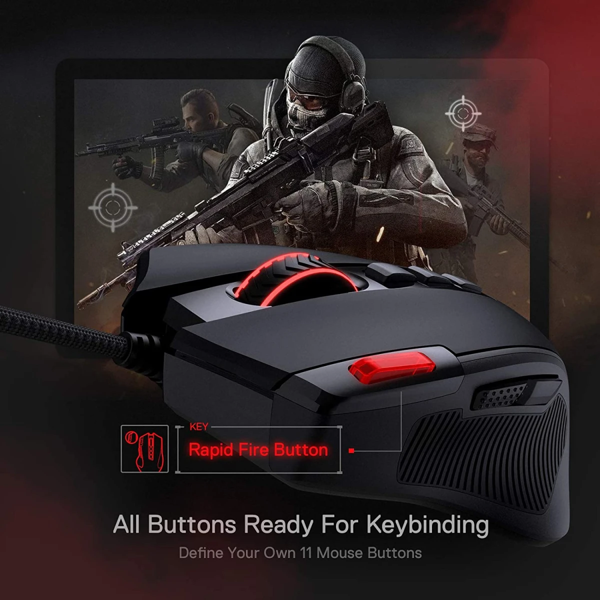 Redragon M612 Predator RGB 11 Programmable Buttons & 5 Backlit Modes