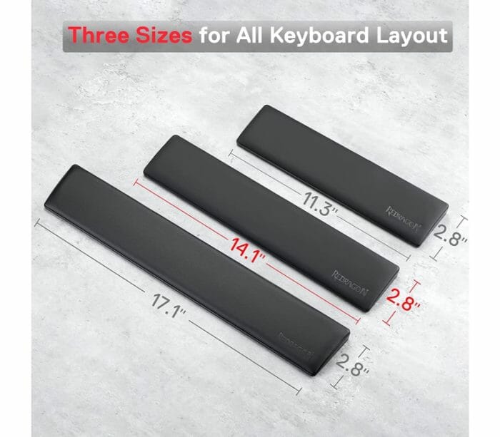 Redragon P036 Meteor M Keyboard Wrist Rest Pad Soft Memory Foam w/ Anti-Slip Rubber Base For 80% 87 Keys Compact Size