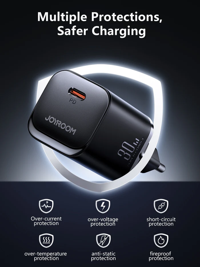 JR-TCF07 Speed Series PD 30W Single-Port Charger-Black