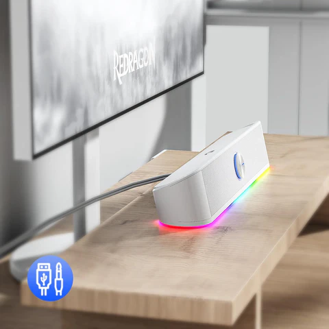 Redragon GS560 Adiemus RGB 2.0ch Speaker with Dynamic Lighting Bar
