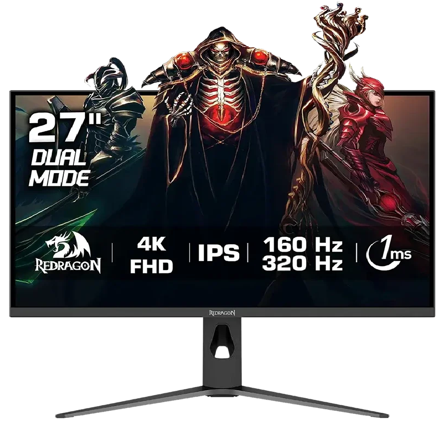 REDRAGON DIDON GMU2781SUC 27-inch Gaming Monitor DUAL MODE Fast IPS Panel ,Flat Gaming Monitor , 3840 * 2160 ,(4K 160 Hz - FHD 320Hz) HDMI 2.1 1ms Adjustable Stand, RGB Light