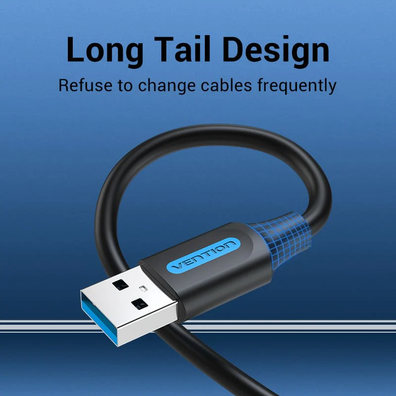 Vention USB 3.0 A Male to A Male  Cable 2M Black PVC Type