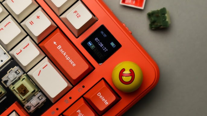 Ajazz AK820Max LCD Avocado Switch Mechanical USB wired / 2.4G wireless / Bluetooth 5.0 / Keyboard – Orange