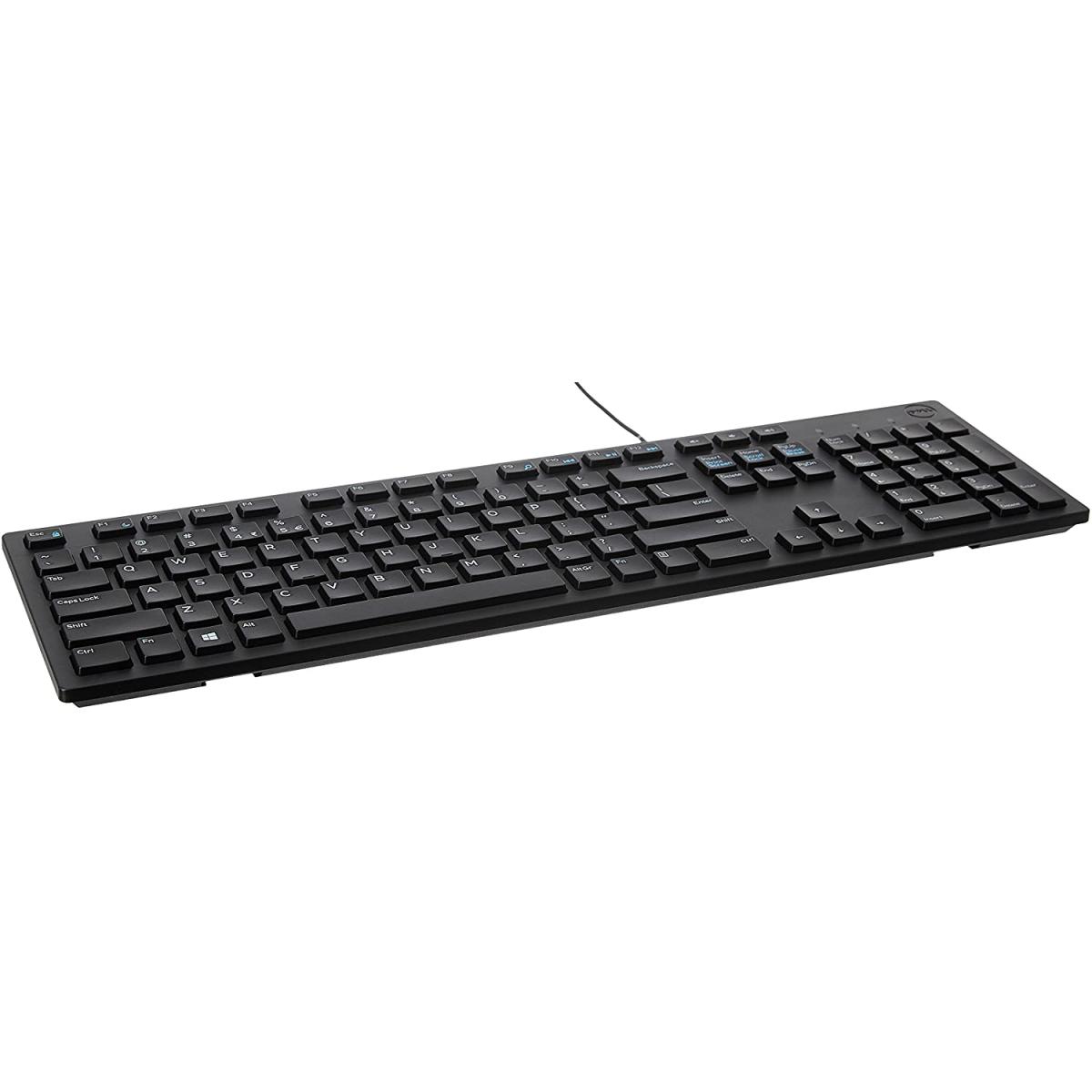 Dell KB216 Wired Multimedia Keyboard - Full-Size Layout with USB Interface, Chiclet Keys, Spill Resistance with 3 Indicator Lights| Plug and Play English Arabic  hover