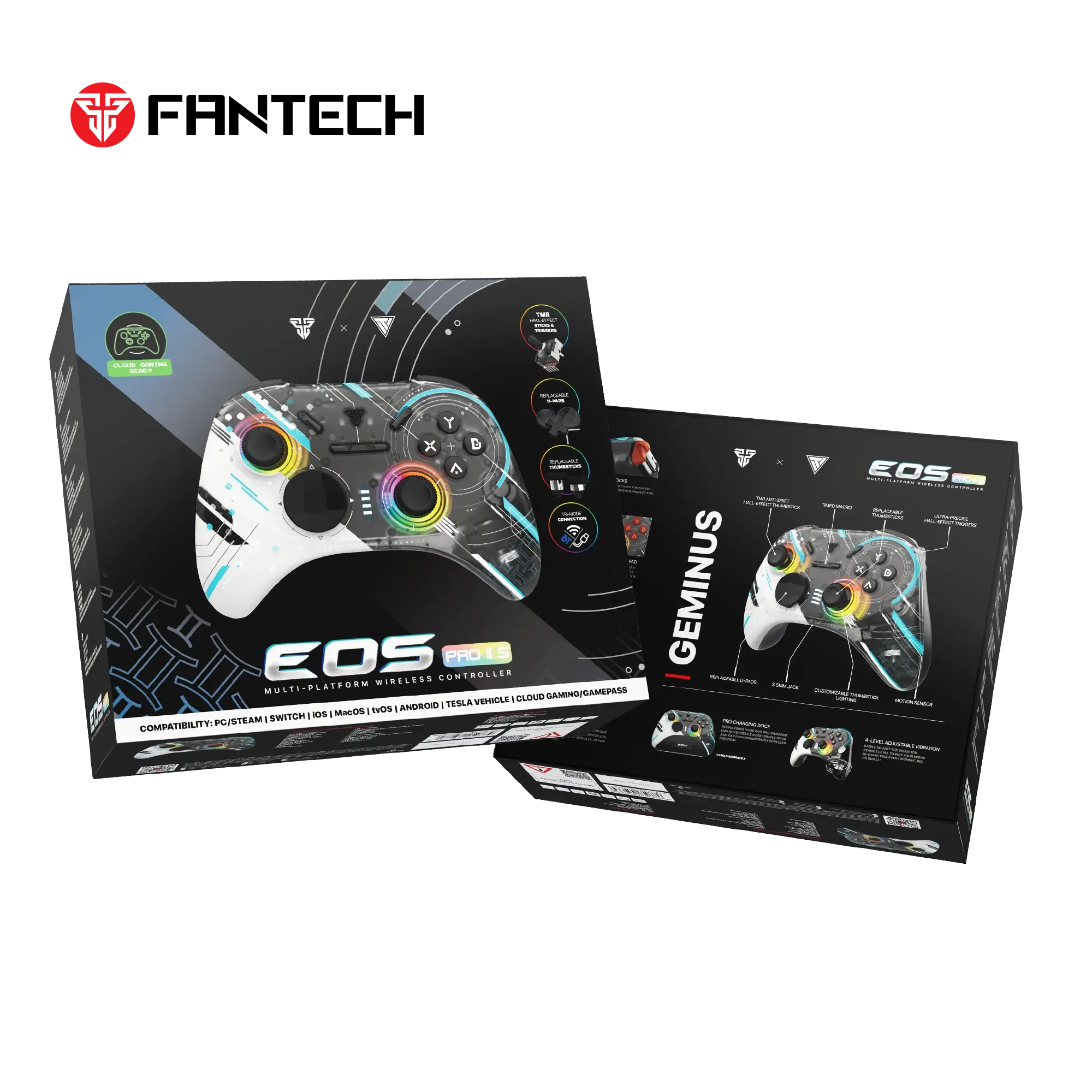 FANTECH EOS PRO II S WGP15V2S MECHANICAL BUTTONS WIRELESS GAMEPAD - Geminus Black