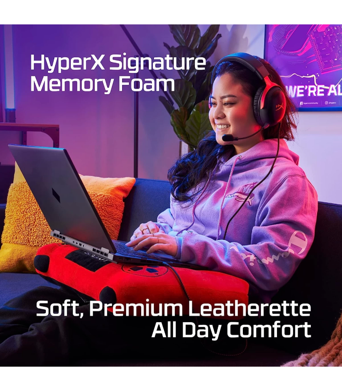 HyperX Cloud III Wired Angled 53mm Drivers DTS Memory Foam Durable Frame Ultra-Clear 10mm Mic USB-C & USB-A 3.5mm For PC, PS5, Xbox Series X|S - Red