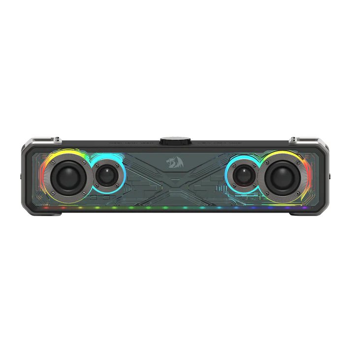 Redragon GS817 RGB Desktop Soundbar, 2.0 Channel Stereo Speakers for Desktop w/Massive 30W Max Power, Touch-Control, Bluetooth 5.3 & 3.5mm AUX Inputs, Black