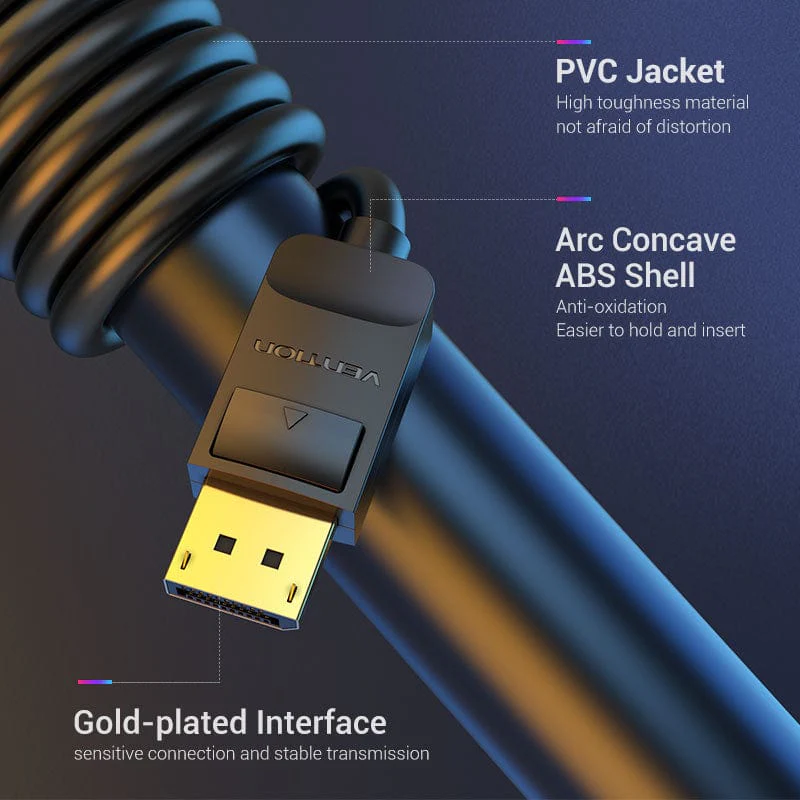 Vention DP Cable Black 5M