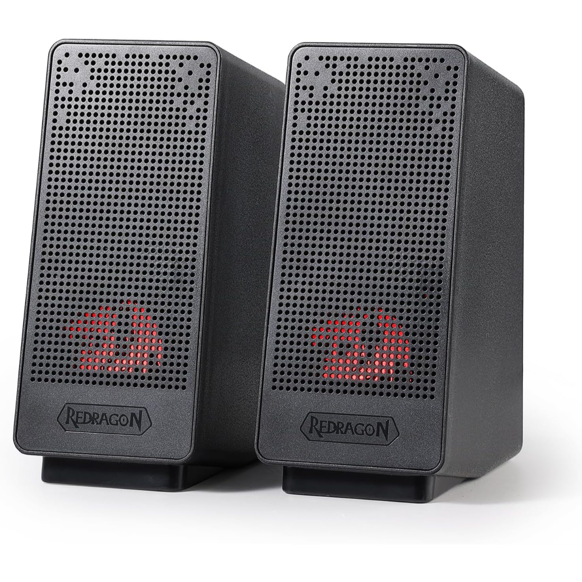 Redragon GS513 PC Gaming Speaker, 2.0 Channel Stereo Desktop Computer Speaker with Red Backlight, Quality Bass and Crystal Clear Sound, USB Powered with a 3.5mm