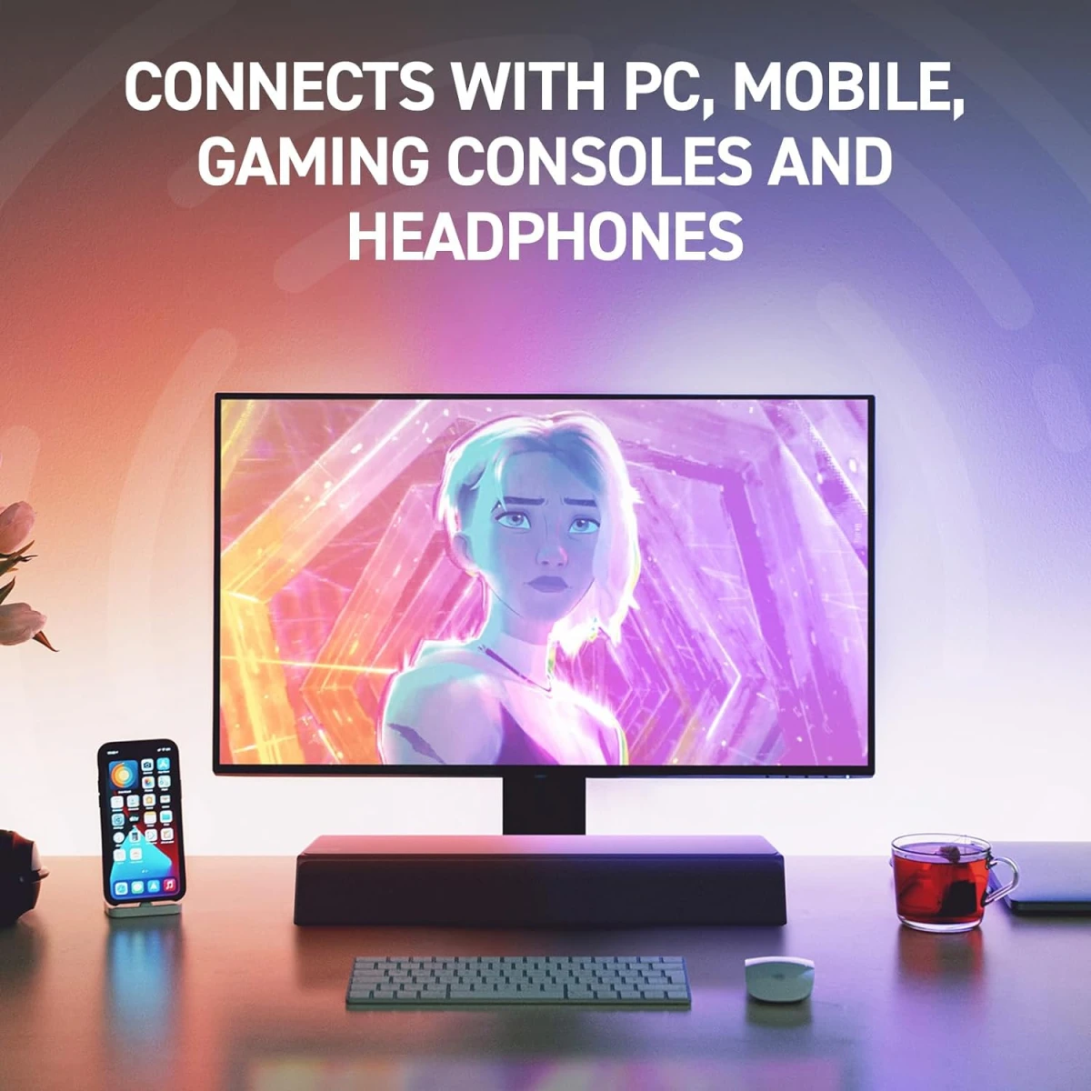 Creative Stage SE mini Compact Under-monitor Soundbar with Bluetooth 5.3 USB Digital Audio for PC & Mobile