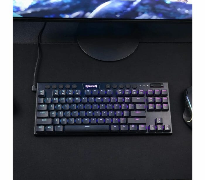 Redragon K622 Horus TKL RGB Mechanical Wired w/Low Profile Keycaps Dedicated Media Control & Linear Red Switch